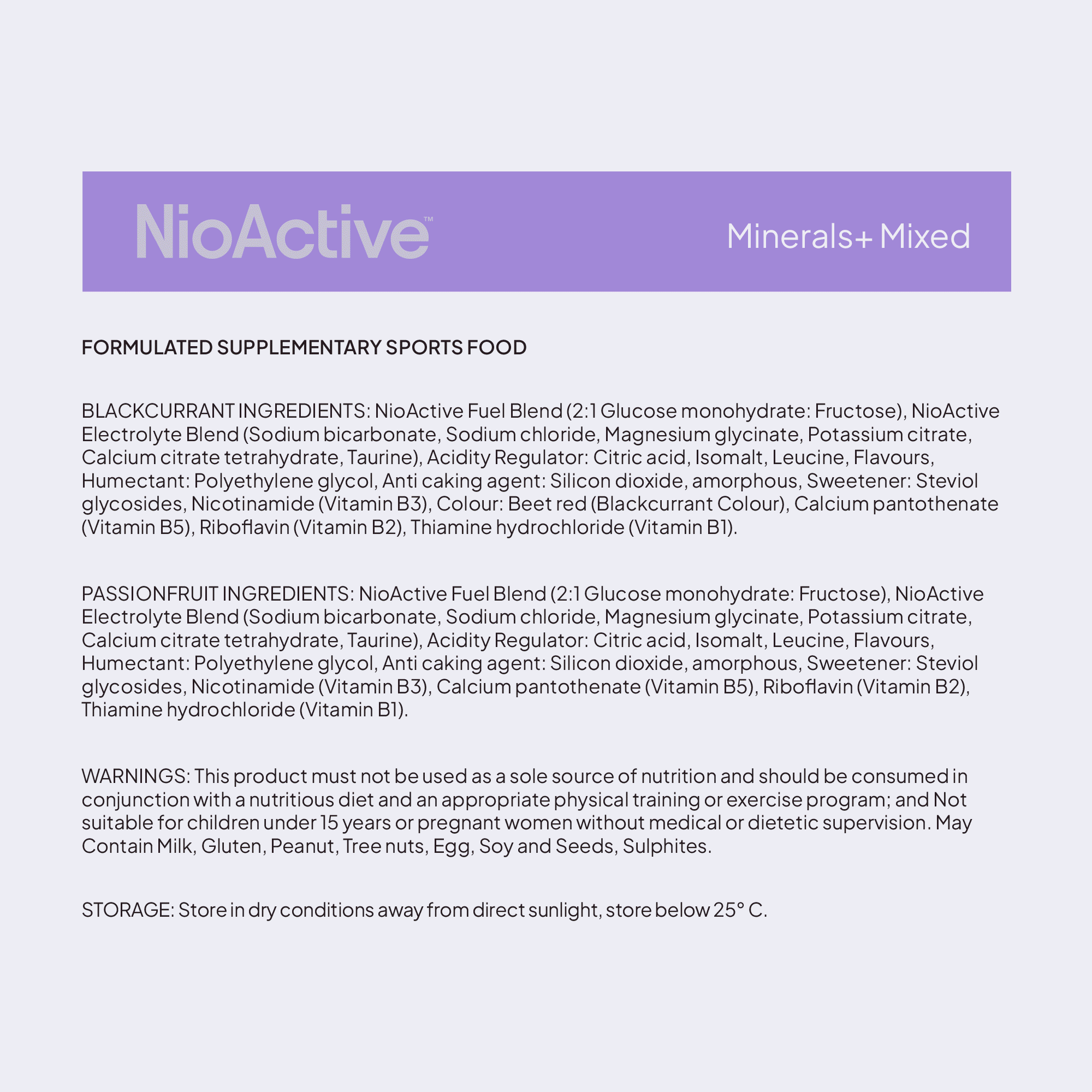 NioActive™ Minerals+ Mixed Passionfruit & Blackcurrant - NioActive